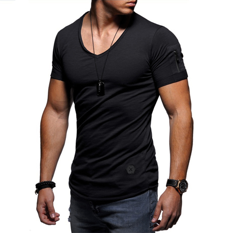 V-neck Short Sleeve Men Plain T-shirt – The Daily Feel Good Factor